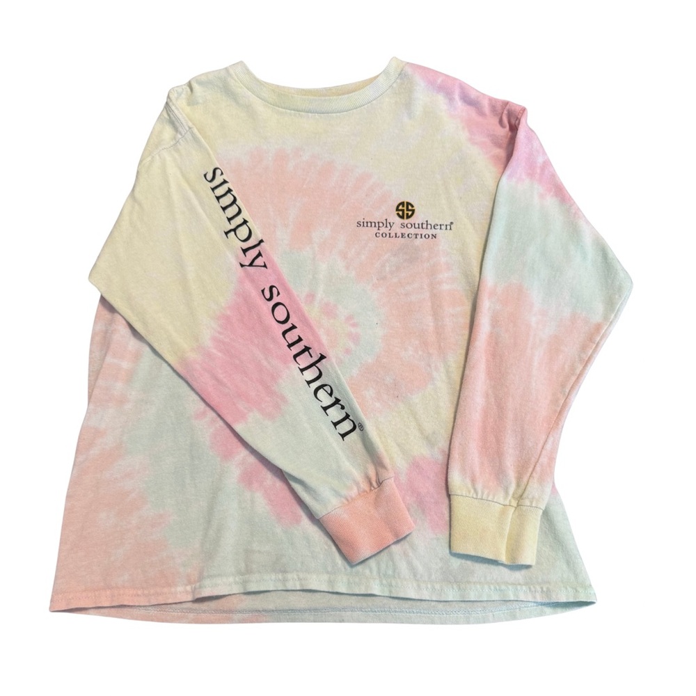Simply Southern Kids Tie-Dye Long Sleeve Shirt - Pink, Blue, Yellow